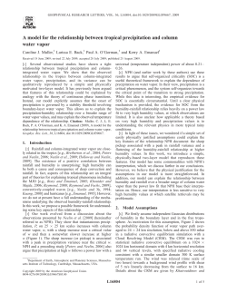 A model for the relationship between tropical precipitation