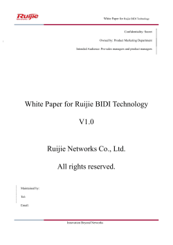 White Paper for Ruijie BIDI Technology