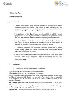 Rules of Governance - Google Digital News Initiative