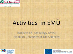 Progresses in project activities for EULS