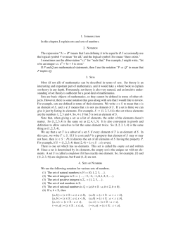 1. Introduction In this chapter, I explain sets and sets