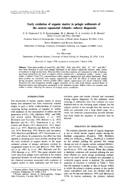 Early oxidation of organic matter in pelagic sediments of the eastern