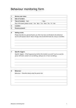 Behaviour monitoring form