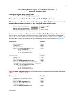 CSCU Pathway Transfer Degree: Computer Science Studies, A.A.