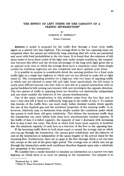 the effect of left turns on the capacity of a traffic intersection
