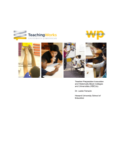 Teacher Preparation Innovation and Historically Black Colleges and