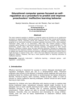 Educational computer games focused on self- regulation