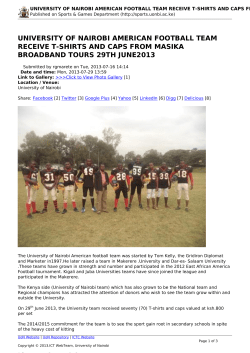 university of nairobi american football team receive t