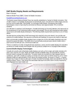 EAP Braille Display Needs and Requirements