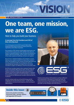 One team, one mission, we are ESG.