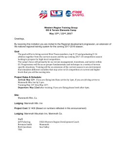 May 13th / 22nd, 2017 Mammoth Mtn. Ca. Staff