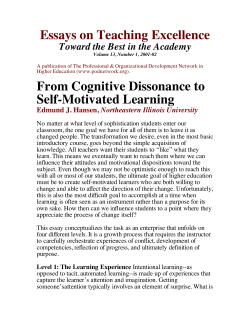 Essays on Teaching Excellence From Cognitive Dissonance to Self