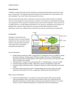 STREAM ECOLOGY In addition to energy, life needs nutrients