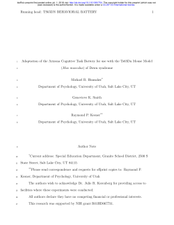 Adaptation of the Arizona Cognitive Task Battery for use