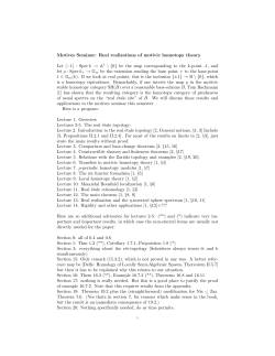 Motives Seminar: Real realizations of motivic homotopy theory Let