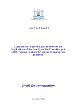 Guidelines for Second Level Schools on the implications of Section