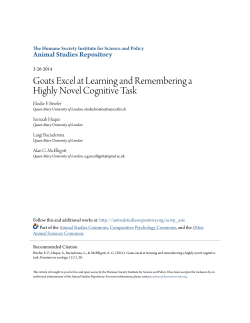 Goats Excel at Learning and Remembering a Highly Novel