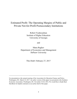 Estimated Profit: The Operating Margins of Public and Private Not