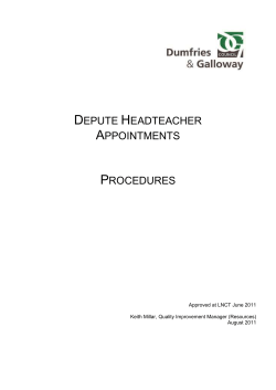 depute headteacher appointments - Scottish Negotiating Committee