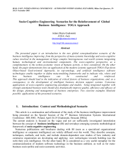 Socio-Cognitive Engineering Scenarios for the Reinforcement of