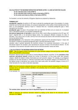 CALCULATION OF THE MAXIMUM DERIVATION NETWORK