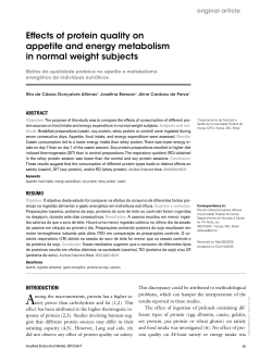 Effects of protein quality on appetite and energy metabolism in