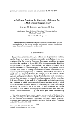 A Sufkient Condition for Continuity of Optimal Sets in