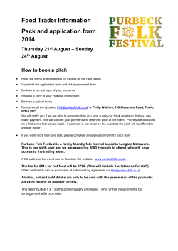 Food Trader Information Pack and application form 2014