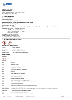 Safety Data Sheet KERAPOXY PART A 1. IDENTIFICATION 2