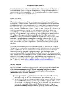 Scalar and Vector Notation