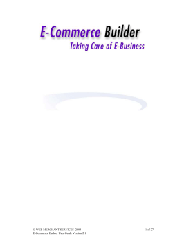 The E-Commerce Builder Back Office - Web