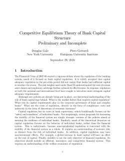 Competitive Equilibrium Theory of Bank Capital Structure