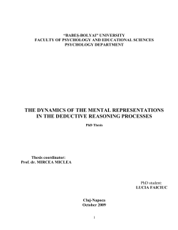 the dynamics of the mental representations in the deductive