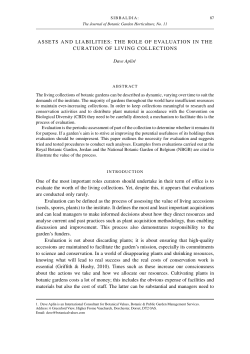 ASSETS AND LIABILITIES : THE ROLE OF EvALUATION IN THE