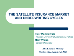 the satellite insurance market and underwriting cycles