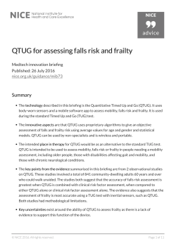 QTUG for assessing falls risk and fr TUG for assessing falls