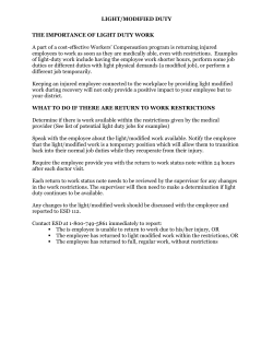 Light / Modified Duty