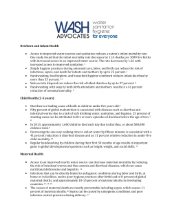 Newborn and Infant Health &bull; Access to improved water sources and