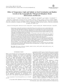 Effect of Temperature, Light and Salinity on Seed Germination and