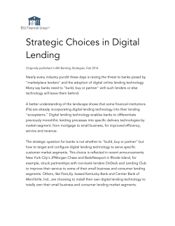 Strategic Choices in Digital Lending