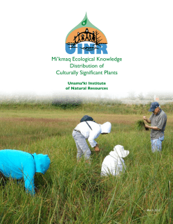 Mi`kmaq Ecological Knowledge Distribution of Culturally Significant