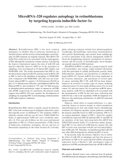 MicroRNA‑320 regulates autophagy in retinoblastoma by targeting