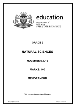 Gr 9 Nov 2016 NS MEMORANDUM Uploaded by: CJ Botha File type
