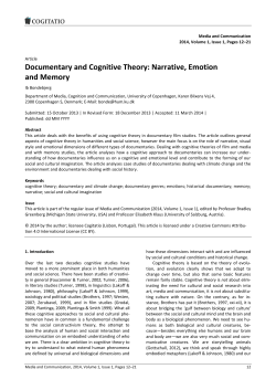 Documentary and Cognitive Theory - Society for Cognitive Studies