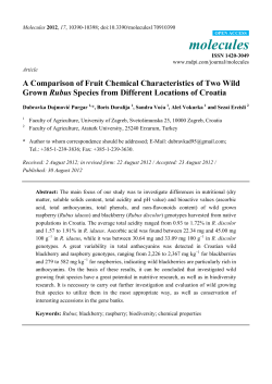 A Comparison of Fruit Chemical Characteristics of Two Wild Grown