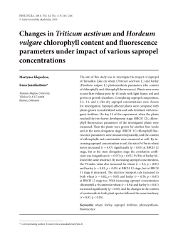 Changes in Triticum aestivum and Hordeum vulgare