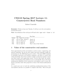 CS3110 Spring 2017 Lecture 11: Constructive Real Numbers
