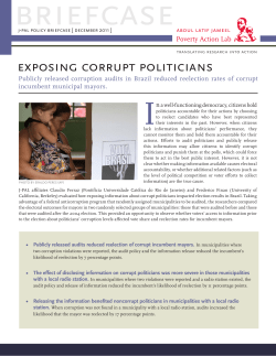 exposing corrupt politicians - The Abdul Latif Jameel Poverty Action
