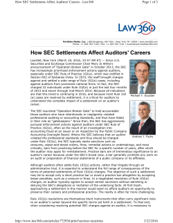 How SEC Settlements Affect Auditors` Careers