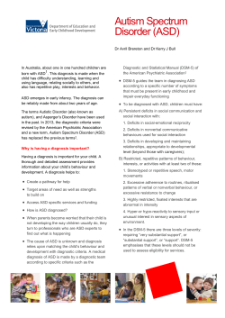 Autism Spectrum Disorder (ASD)